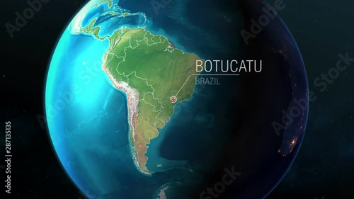 Brazil - Botucatu - Zooming from space to earth photo