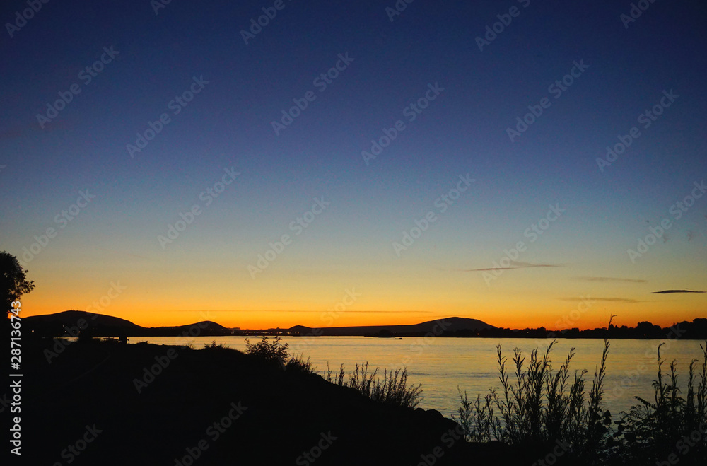 Sunset on Columbia river in Washington State Sunset on Columbia river in Washington State