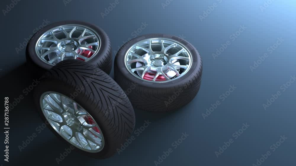 3D visualization of sports car wheels 3D visualization of sports car wheels