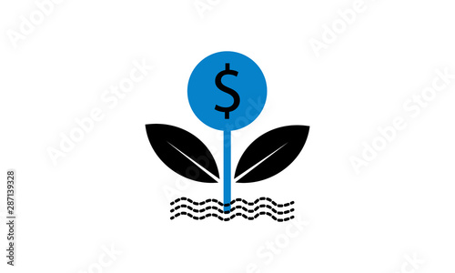 Financial growth icon for business success and profitability