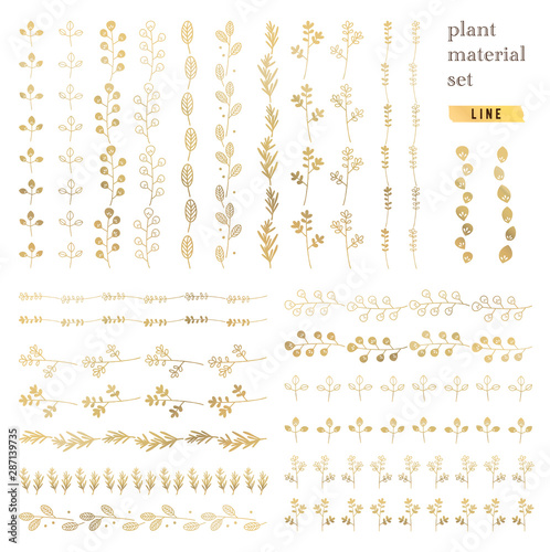 植物の素材セット（ライン）