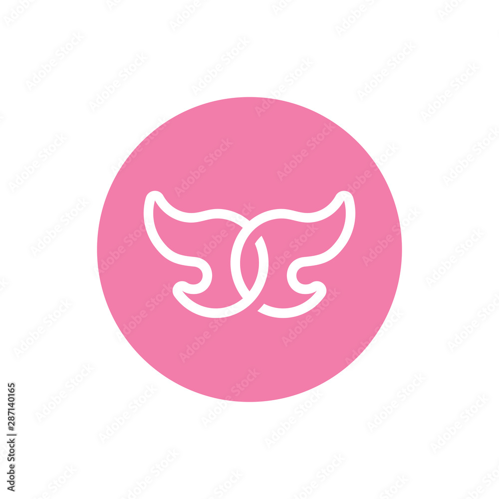 Abstract butterfly logo design template, elegant circle icon - Vector Abstract butterfly logo design template, elegant circle icon - Vector