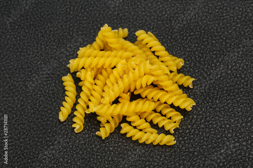 Raw Raw fusilly Italian pasta photo