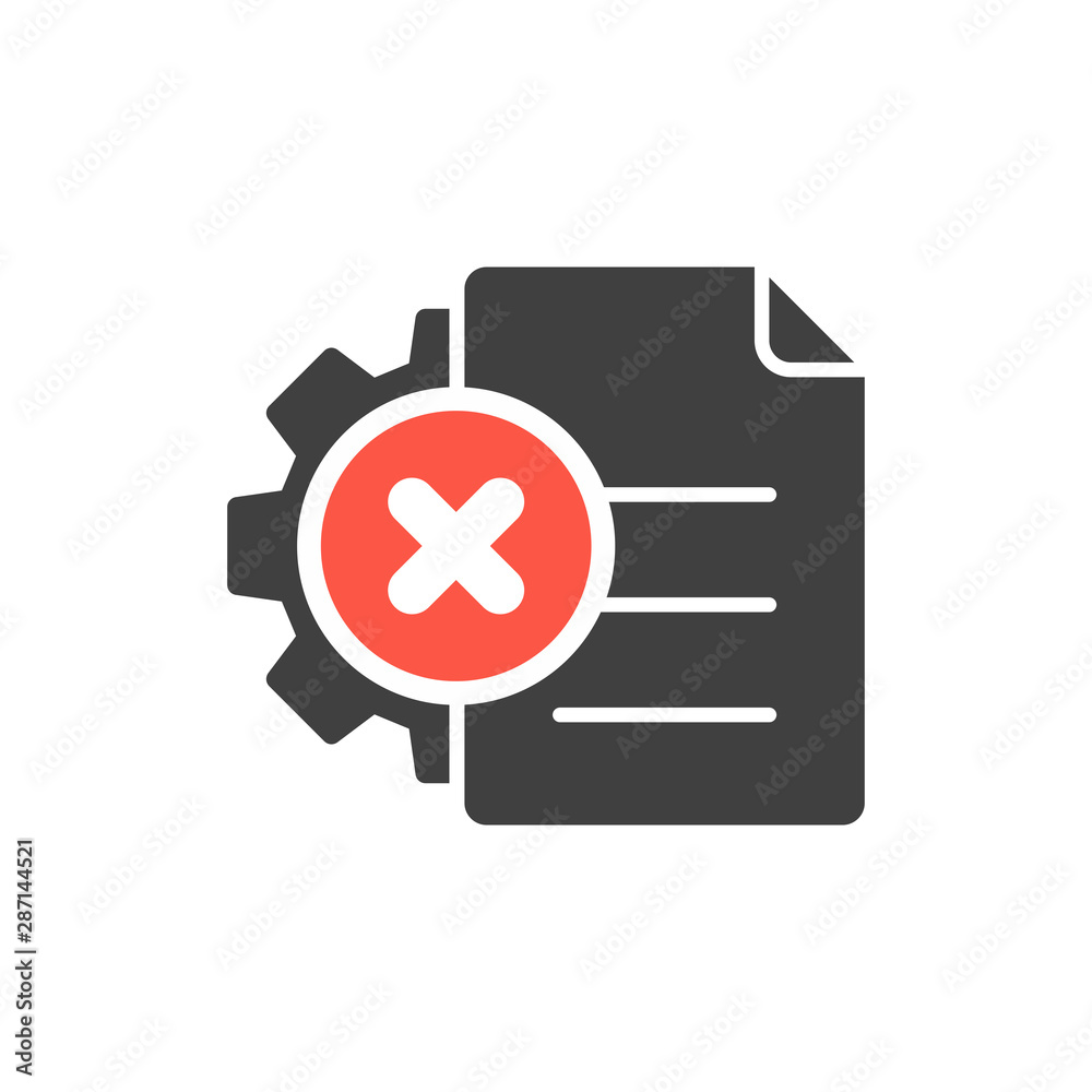 Project Management Icon with cancel sign, close, delete, remove symbol Project Management Icon with cancel sign, close, delete, remove symbol