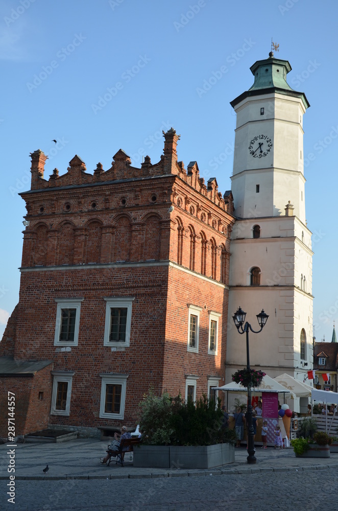 Sandomierz , rynek  ,historyczny ,ulica, architektura, stary, gród, budowa, miasteczko, dom, ratusz ,rynek Sandomierz