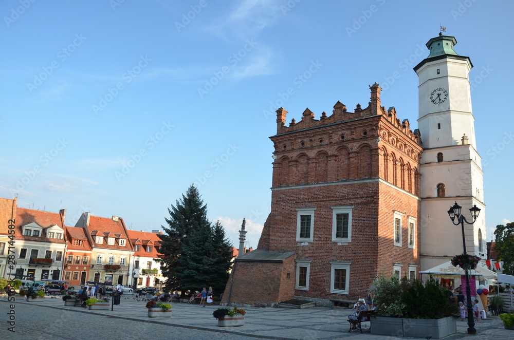 Obraz premium Sandomierz , rynek ,historyczny ,ulica, architektura, stary, gród, budowa, miasteczko, dom, ratusz ,rynek Sandomierz
