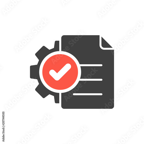 Project Management Icon with check sign, approved, confirm, done, tick, completed symbol © azvector
