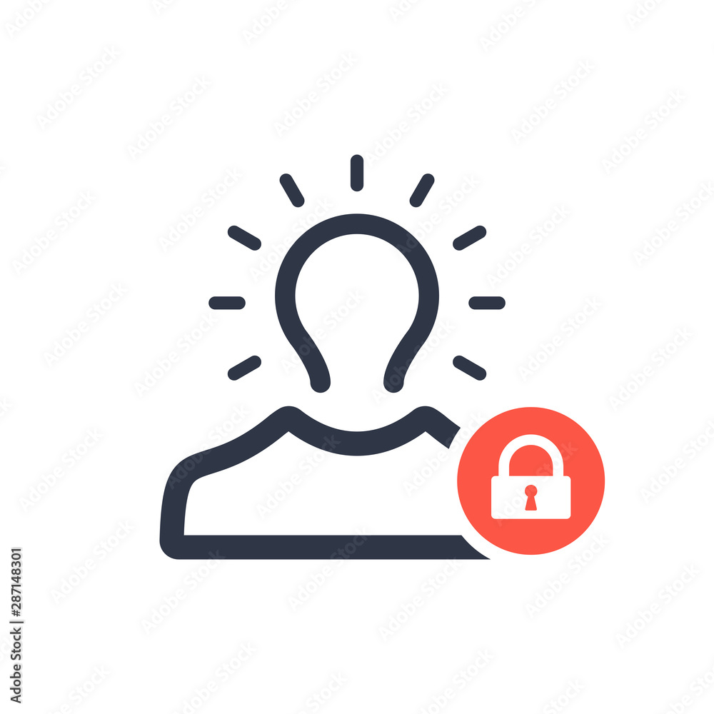 Brand awareness icon with padlock sign, security, protection, privacy symbol Brand awareness icon with padlock sign, security, protection, privacy symbol