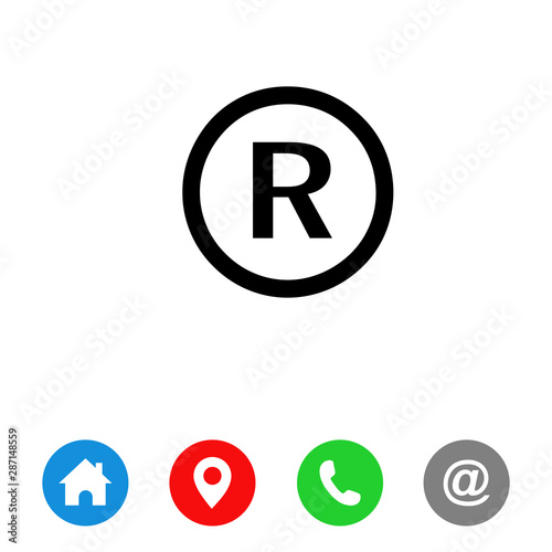 Register trademark symbol icon vector. symbol for web site Computer and mobile vector.