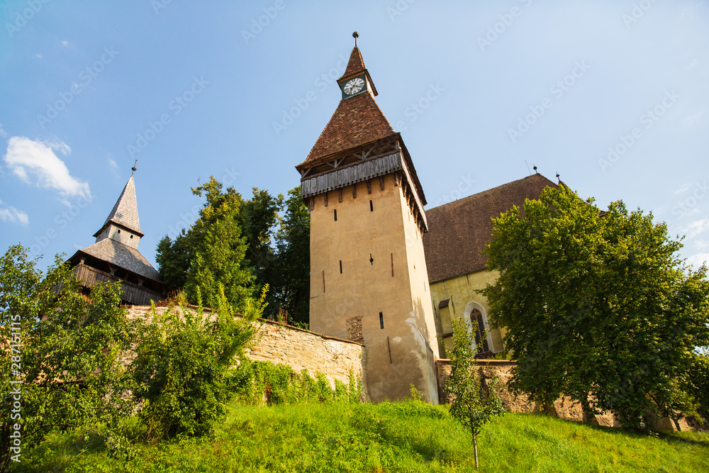 Castle in the village of Lazarea, Romania on August 8, 2019