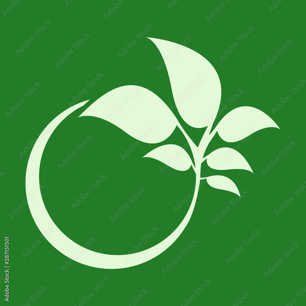 Leaf nature. Ecology circle vector emblem. Leaf nature. Ecology circle vector emblem.