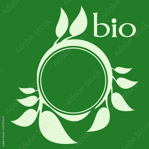 Leaf nature. Ecology circle vector emblem.