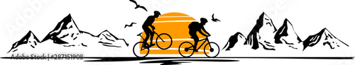 Mountain Bike Skyline Silhouette