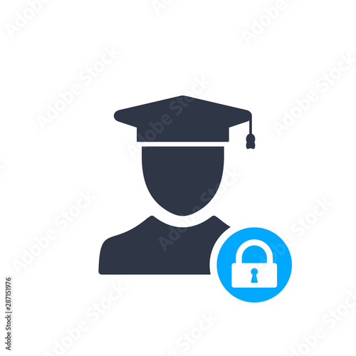 Expert Advice, Expert Opinion icon with padlock sign, security, protection, privacy symbol