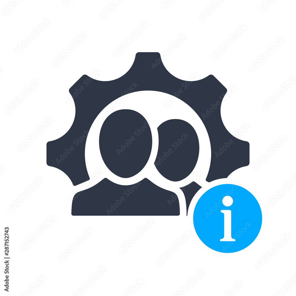Hr consulting icon with information sign, about, faq, help, hint symbol Hr consulting icon with information sign, about, faq, help, hint symbol