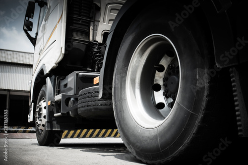 Semi Truck Wheels Tires. Rubber, Vechicle Tyres. Freight Trucks Cargo Transport. 