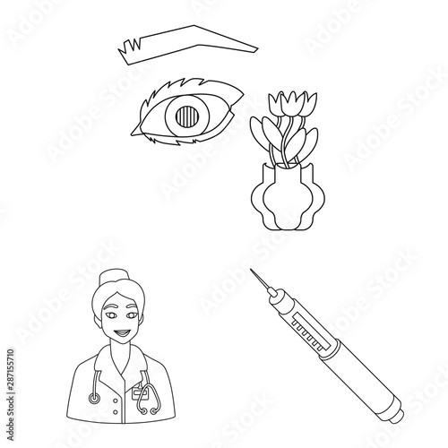 Vector illustration of mellitus and diabetes symbol. Set of mellitus and diet vector icon for stock.