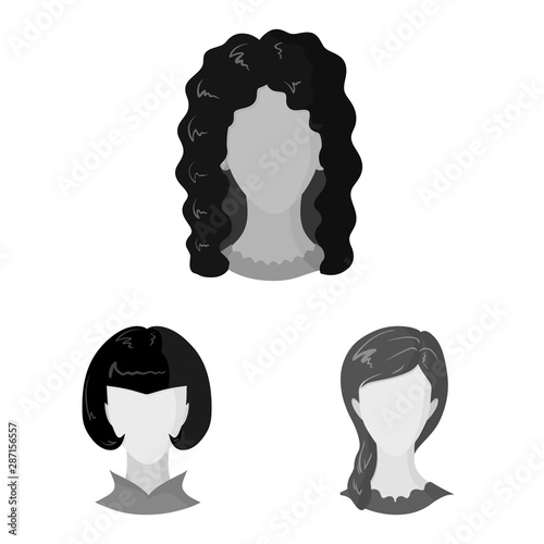 Isolated object of character and profile icon. Collection of character and dummy vector icon for stock.