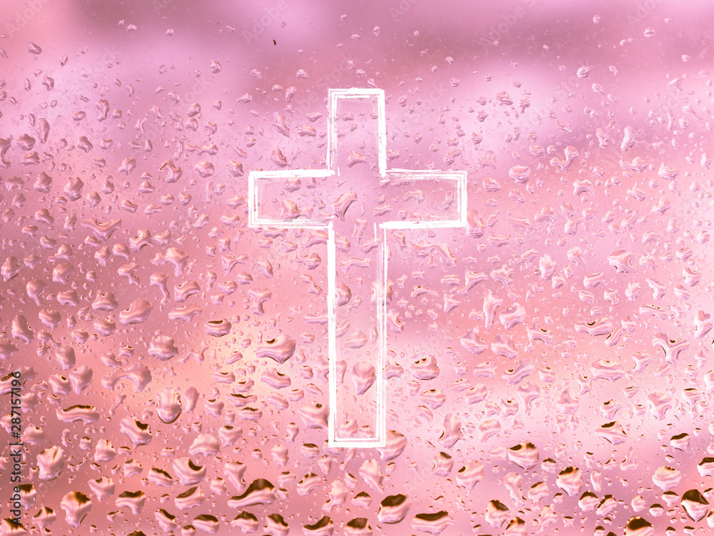 Christliches Kreuz Kruzifix Symbol mit natur Hintergrund