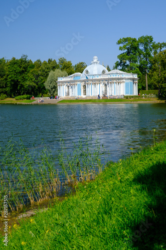 Grotto pavilion in Catherine park in summer, Tsarskoe Selo (Pushkin)