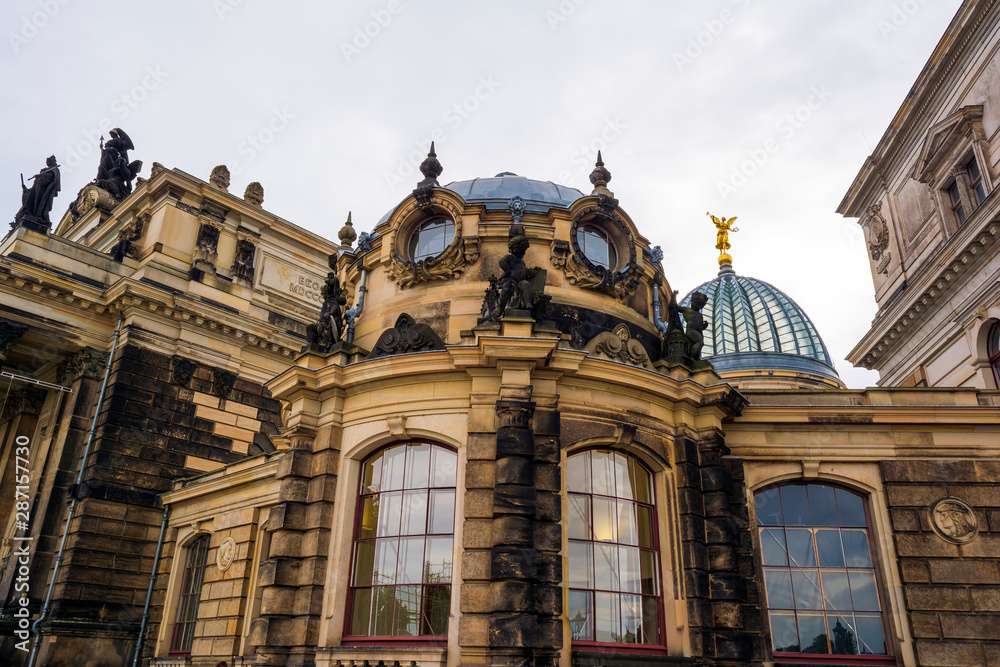 Historic buildings at Bruhl Terrasse in Dresden
