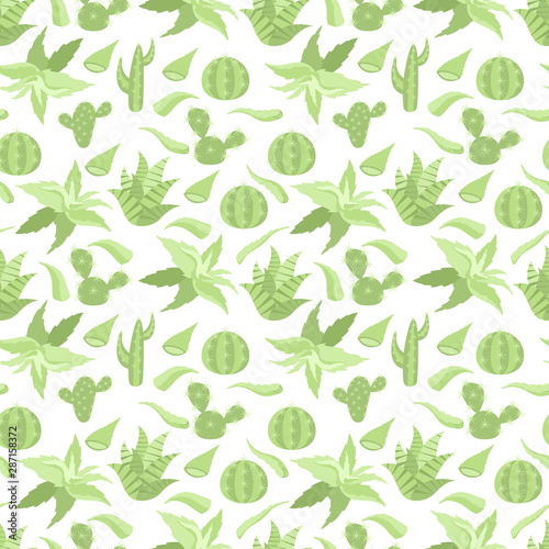 Seamless pattern with succulents