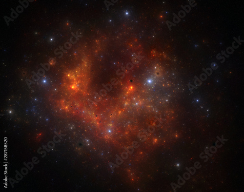 Deep space nebula with stars. © Alen