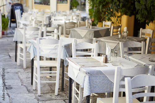 Taverna at Greece, table and chair