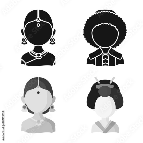 Isolated object of imitator and resident logo. Set of imitator and culture vector icon for stock.