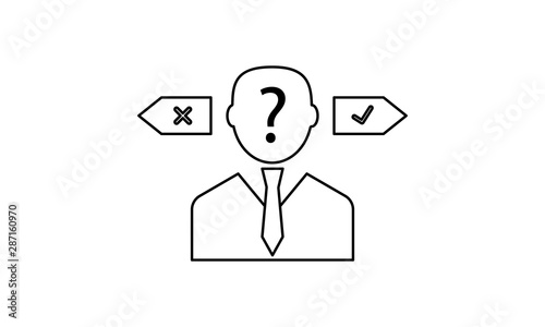  Confusion in decision making vector icon.
