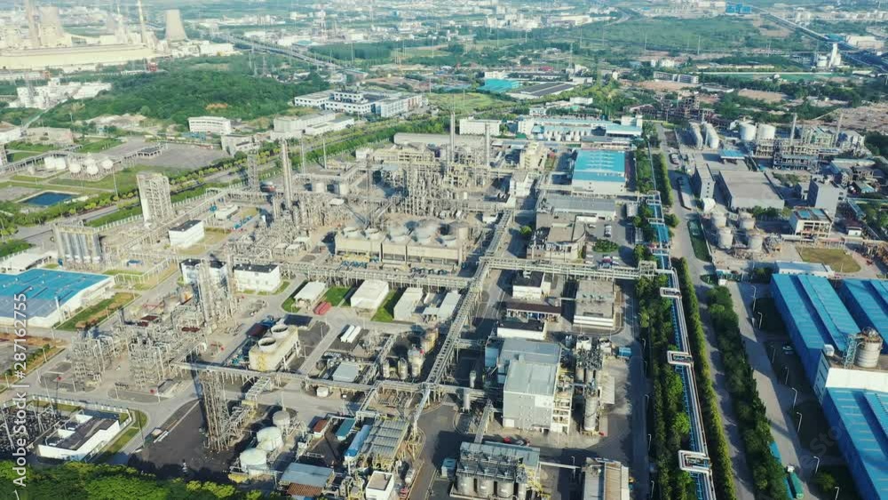 Aerial view oil refinery, refinery plant, refinery factory. Aerial view oil refinery, refinery plant, refinery factory.