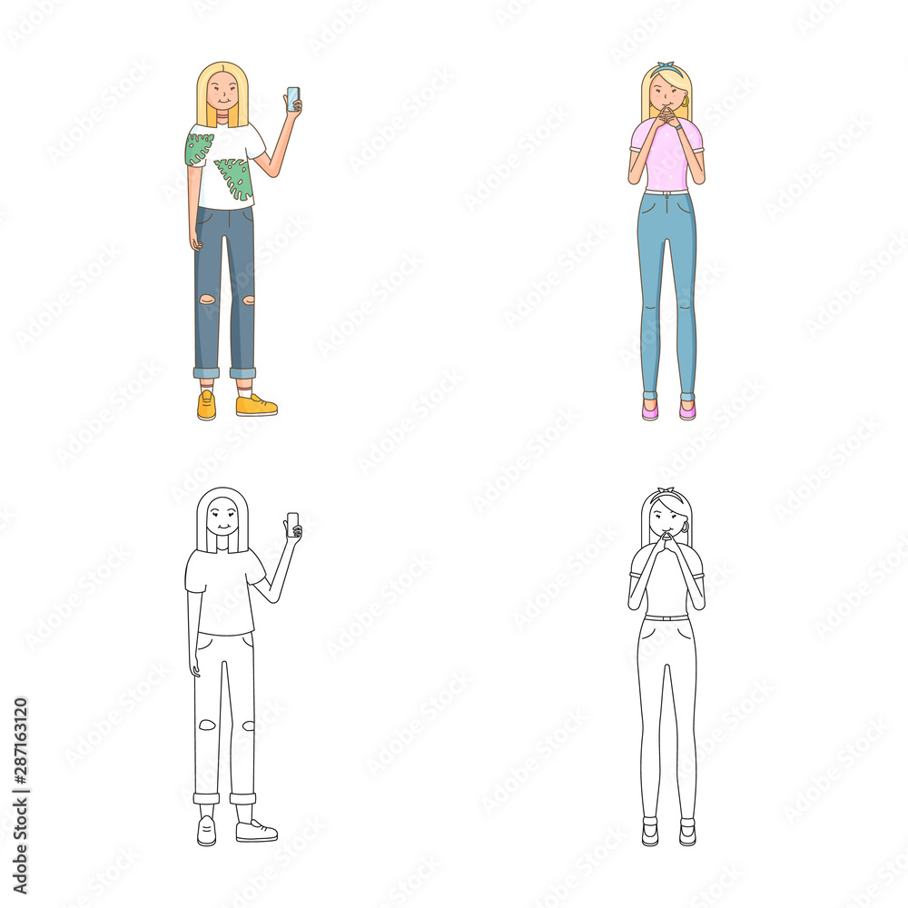 Vector illustration of posture and mood logo. Collection of posture and female vector icon for stock. Vector illustration of posture and mood logo. Collection of posture and female vector icon for stock.