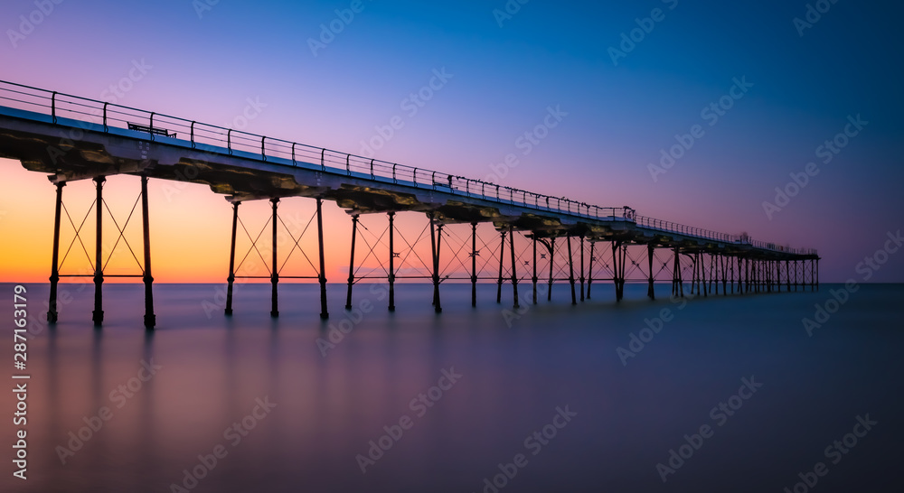 Saltburn Pier at sunset