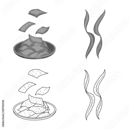 Vector design of protein and sea icon. Set of protein and natural vector icon for stock.