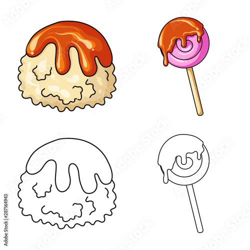 Vector design of confectionery and culinary icon. Collection of confectionery and product stock symbol for web.