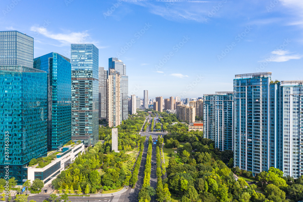 Obraz premium city skyline in hangzhou china
