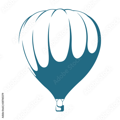 Vector drawn hot air balloon. Isolated on white background.