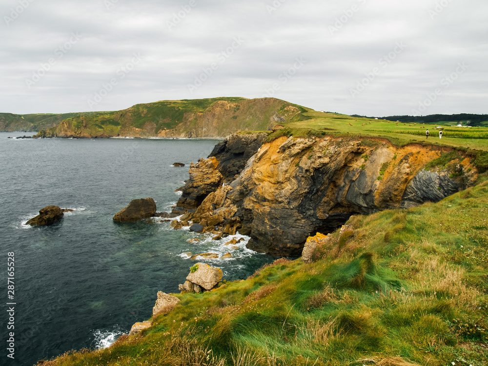 Coast landscape with cliffs and sea. Coast landscape with cliffs and sea.