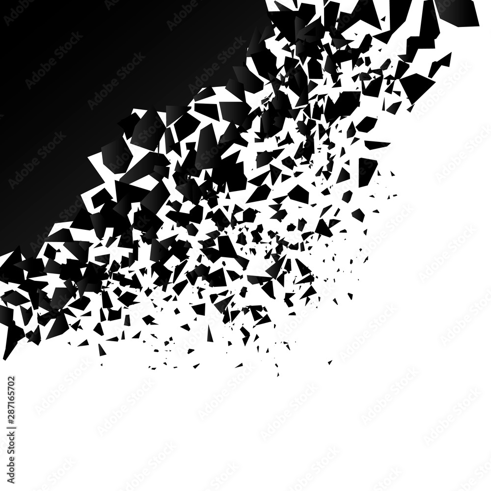 background explosion with debris. Isolated black illustration background explosion with debris. Isolated black illustration