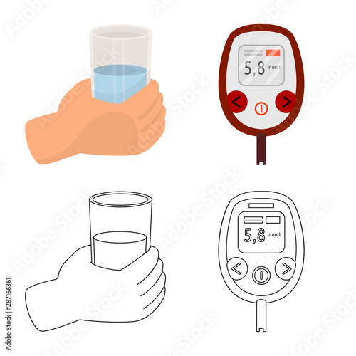 Isolated object of diet and treatment symbol. Collection of diet and medicine vector icon for stock.
