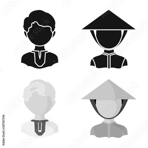 Isolated object of imitator and resident icon. Collection of imitator and culture stock symbol for web.