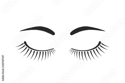 simple eyelashes and eyebrows black logo