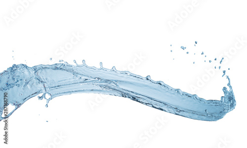 abstract blue water splash isolated white background