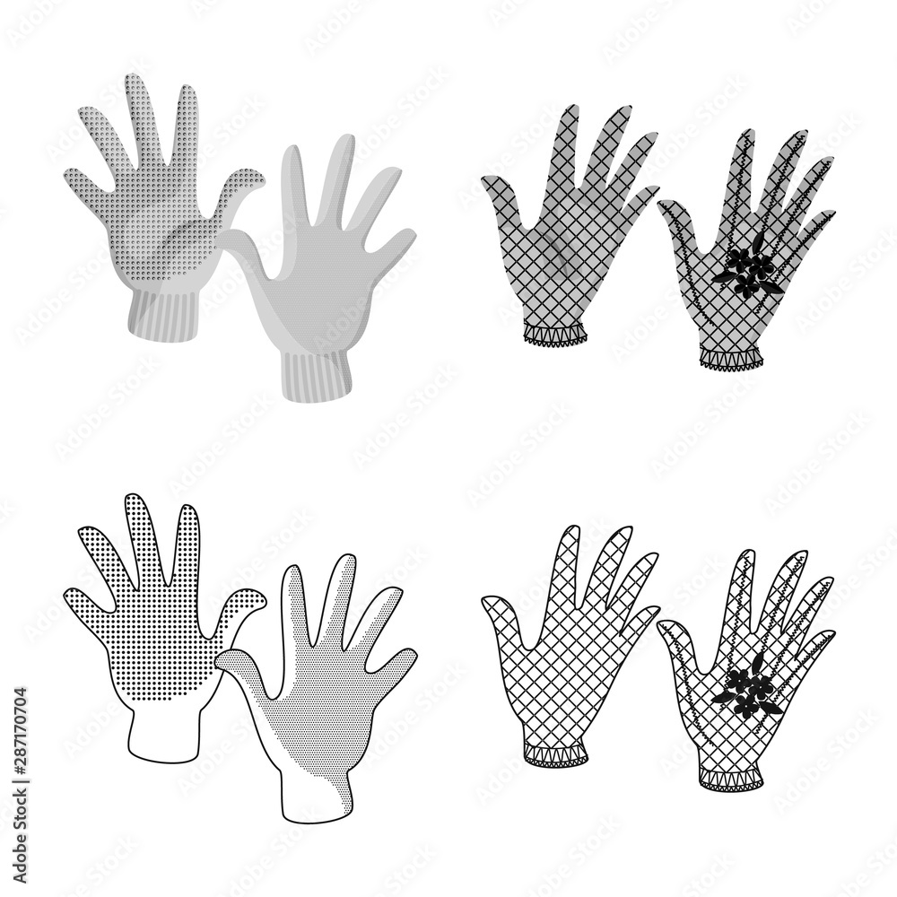 Fototapeta premium Vector illustration of silhouette and safety symbol. Set of silhouette and comfort stock vector illustration.
