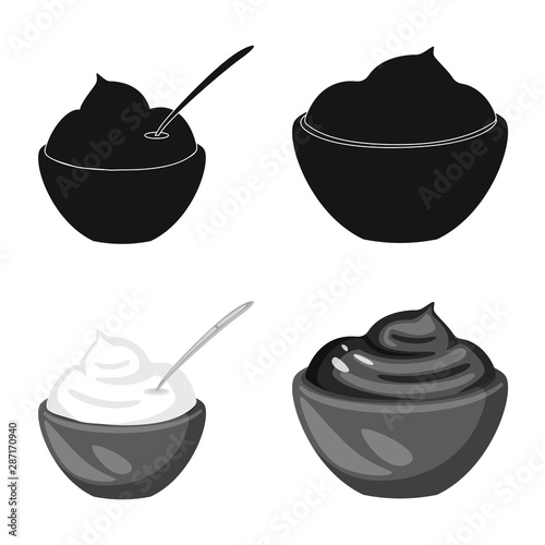 Isolated object of taste and product sign. Collection of taste and cooking stock symbol for web.