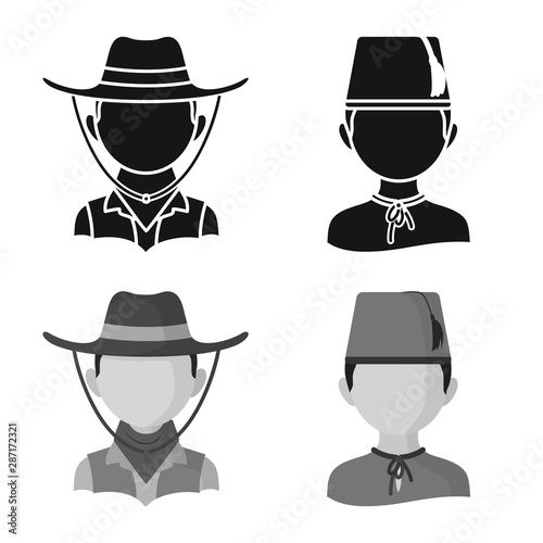 Vector illustration of imitator and resident icon. Set of imitator and culture stock symbol for web.