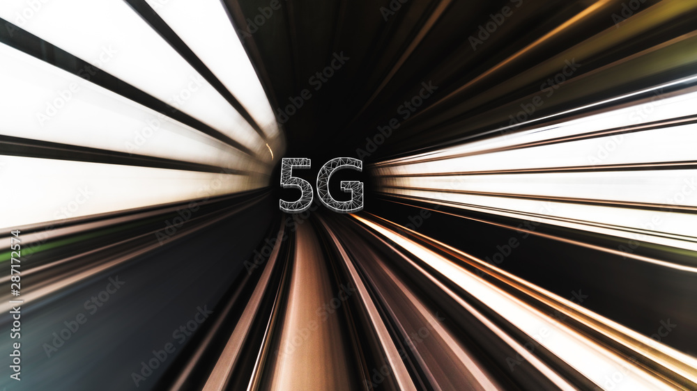 5G technology concept in subway