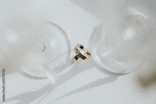 Golden wedding rings photo