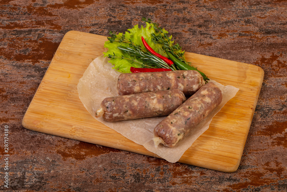 Pork sausages for grill