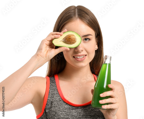 Young sporty woman with hea...